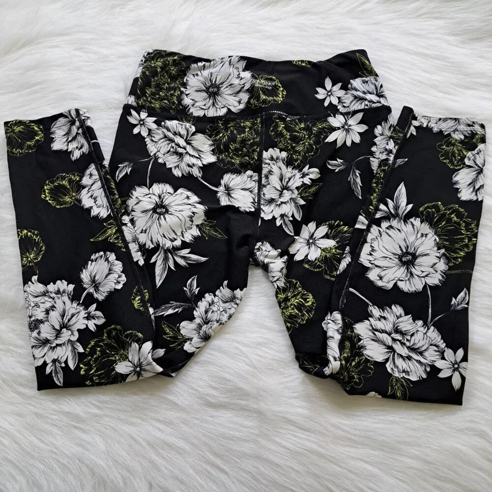 Calvin Klein Activewear Floral Ankle Leggings Size Medium